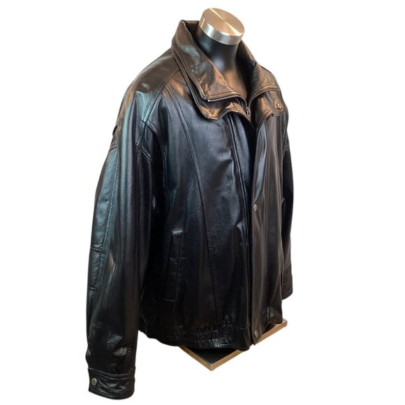 Wilsons Leather Moto Bomber Mens 3X Genuine Leather Jacket Wool Thinsulate Insul - Picture 5 of 16